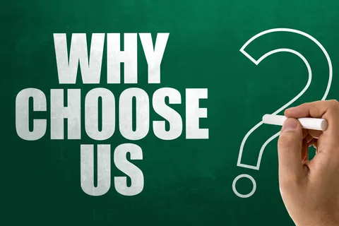 Project Management and Execution A section titled "Why Choose Us" features a hand drawing a question mark, highlighting AI&GB's value proposition of delivering tailored **expert technical and academic consulting services** that meet regulatory requirements for clients worldwide.