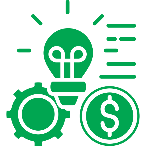 Icon symbolizing AI&GB's Project Management process, innovation, and profitability.